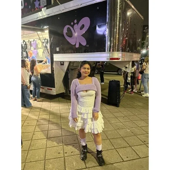 Vintage Betsey Johnson Dress Tiered Eyelet White Ruffles size 8 Cottagecore Boho - Picture 2 of 11